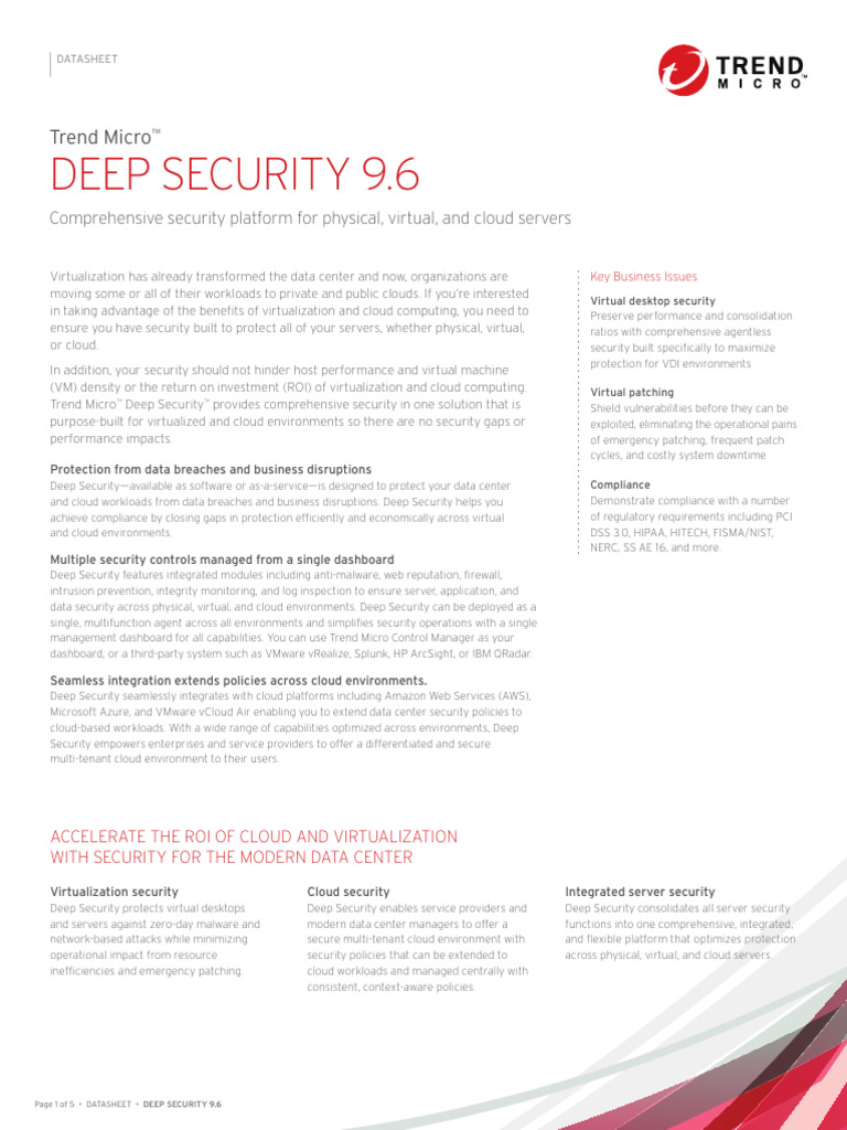 Deep Security 9.6: Comprehensive Protection | PDF | Cloud Computing ...