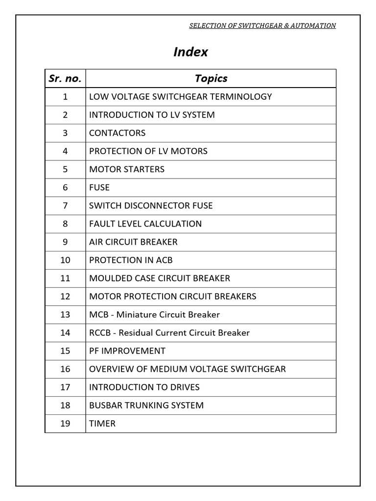 Switchgear Selection and Automation Guide | PDF | Inductor | Fuse ...