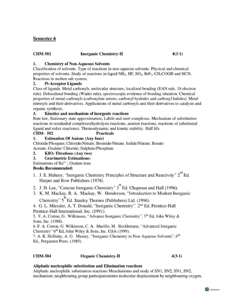 BS Chemistry Syllabus Final 2022-26-1 | PDF