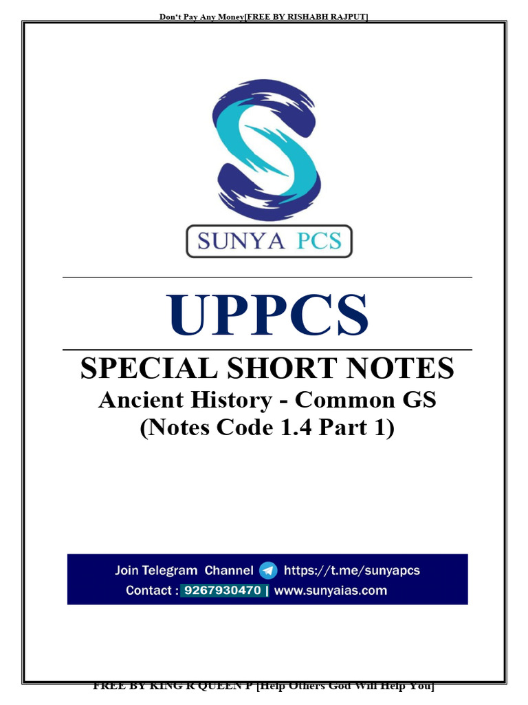 UPPCS Ancient History Notes Free | PDF