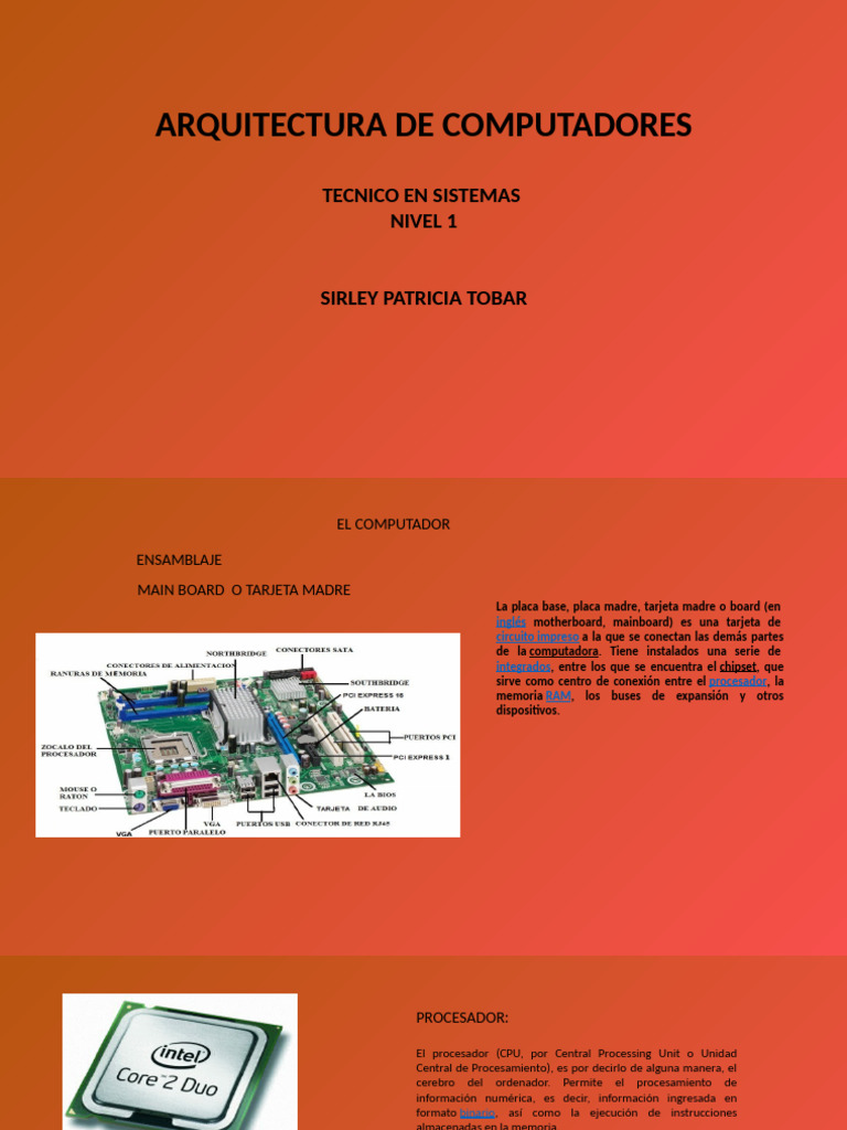 Componentes Clave de la Arquitectura de Computadores | PDF | Hardware ...