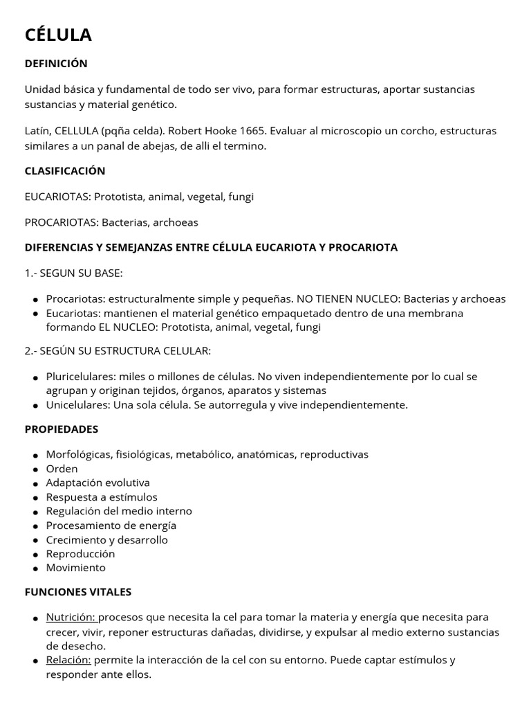 Estructura y Funciones de la Célula | PDF | Citoplasma | Biología Celular)