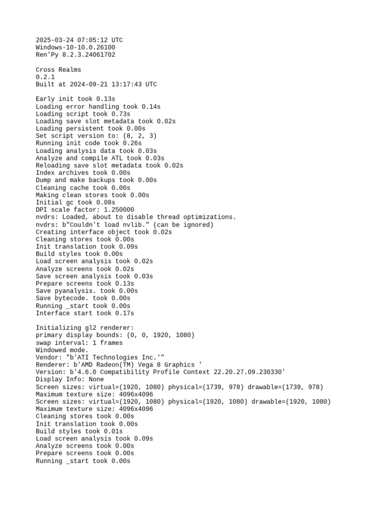 Ren'Py 8.2.3 Cross Realms Log Analysis | PDF