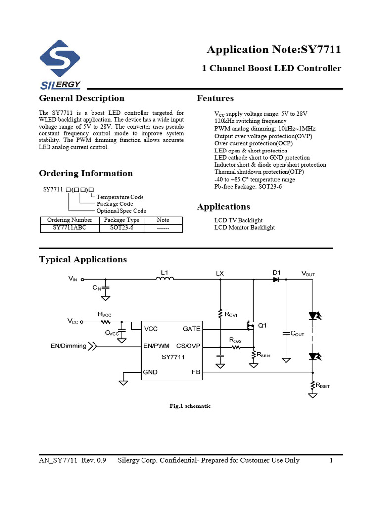 Silergy Sy7711 2 | PDF | Inductor | Electronics