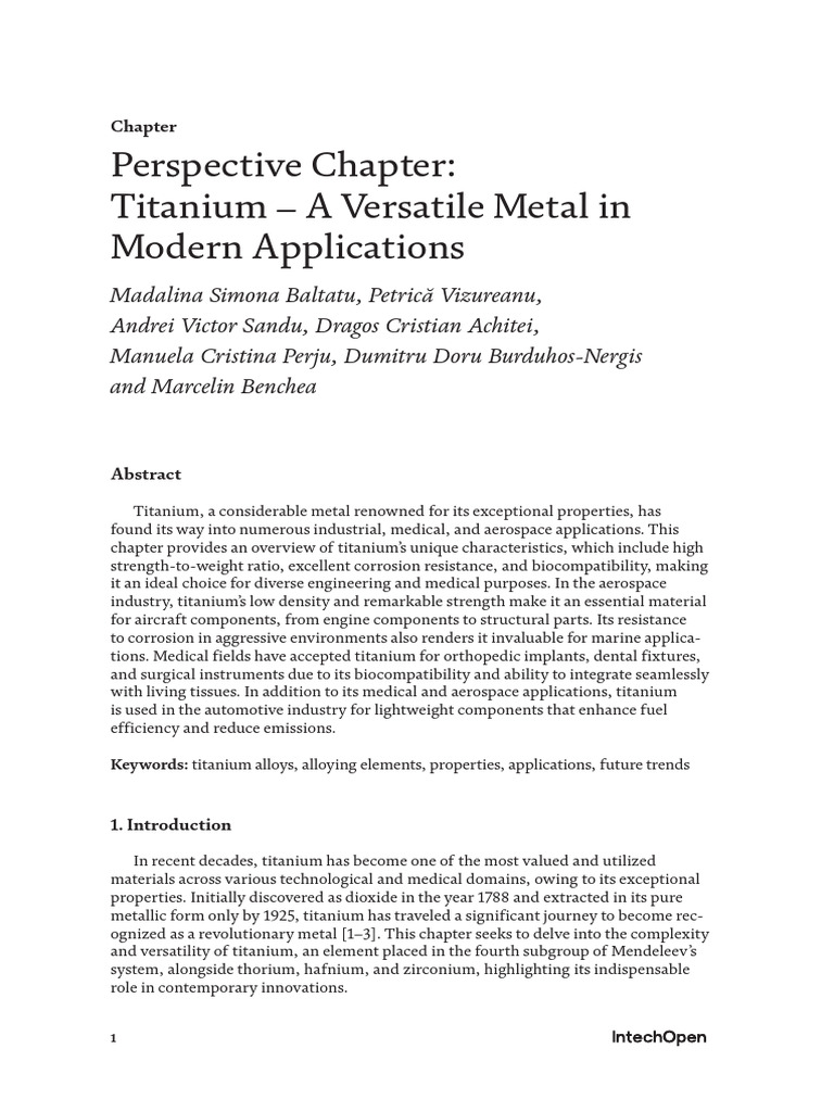 Titanium: Properties and Applications Overview | PDF | Titanium | Alloy