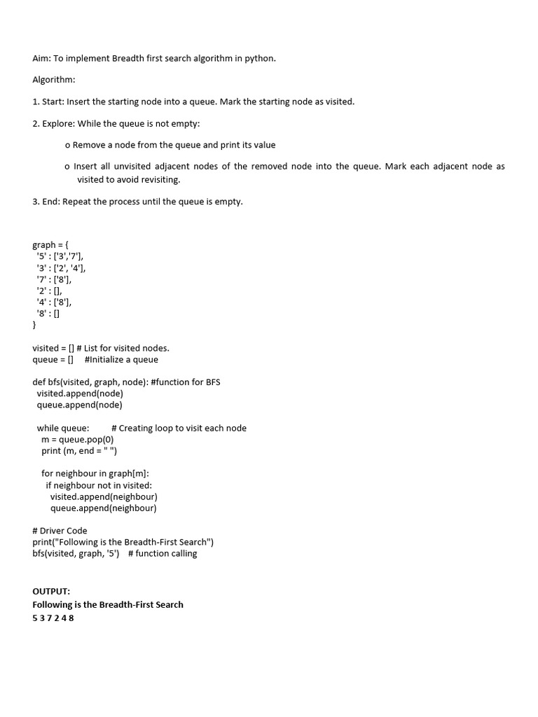 Implement BFS, DFS, A*, and Greedy Algorithms | PDF | Theoretical ...