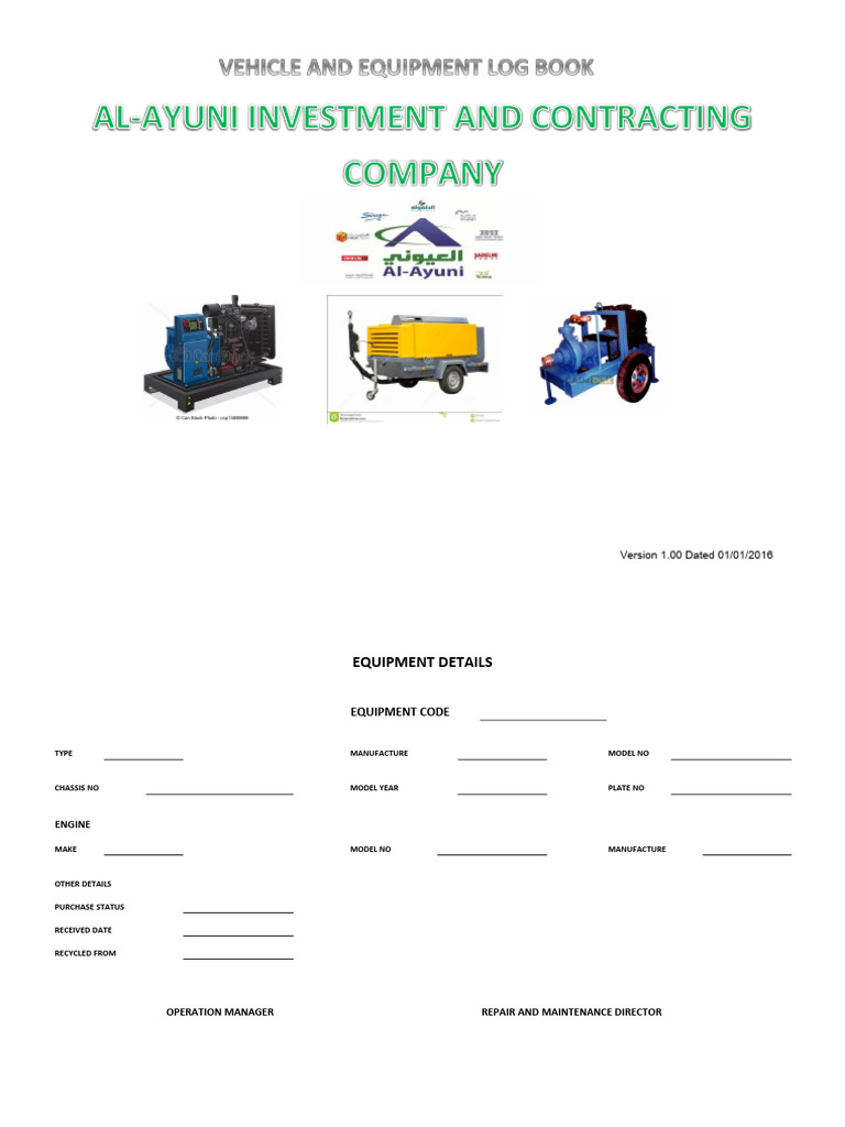 Equipment Maintenance and Breakdown Log | PDF | Vehicles | Motor Vehicle