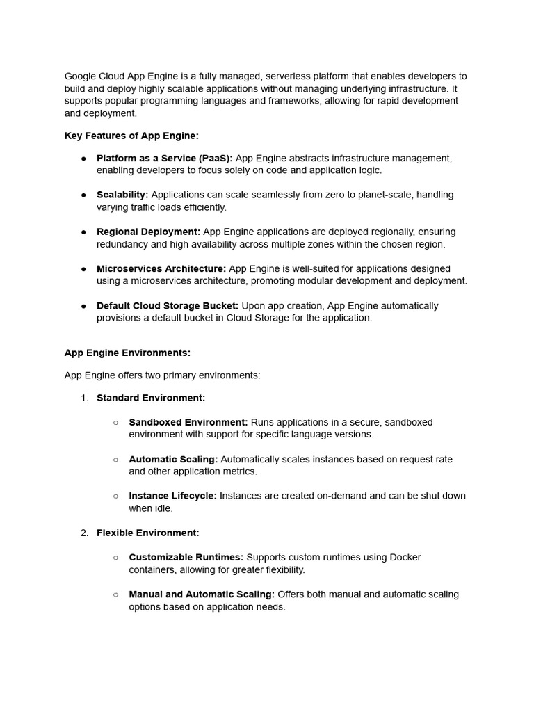 Google Cloud App Engine Overview | PDF | Cloud Computing | Platform As ...