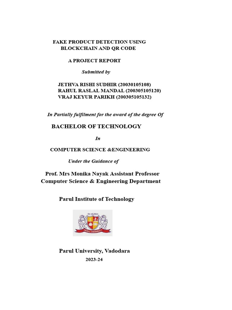 Blockchain-Based Fake Product Detection | PDF | Qr Code | Information ...