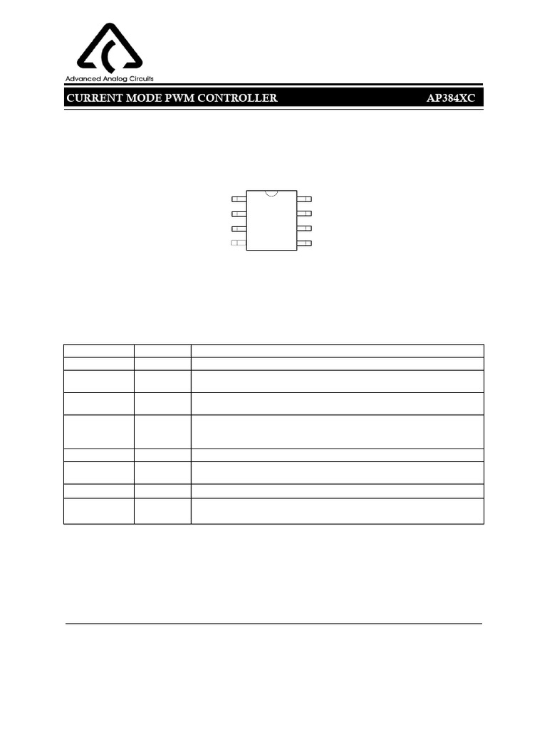 AP3842C PWM Controller Pinout Guide | PDF