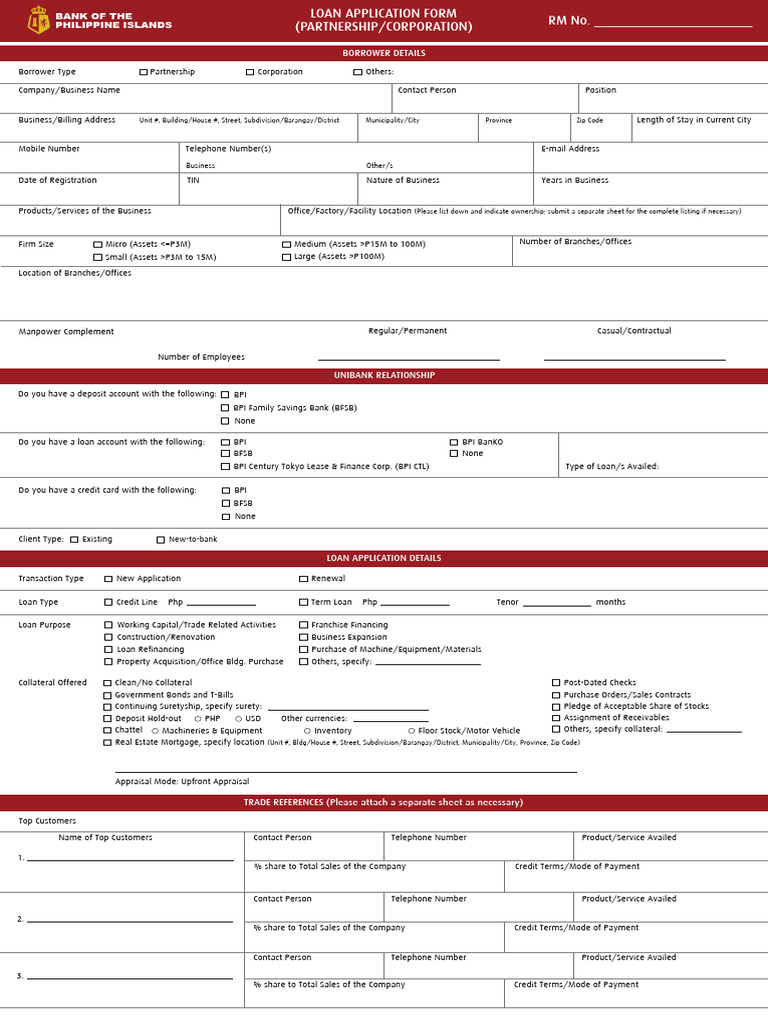BPI Loan Application Form Guide | PDF | Banks | Business