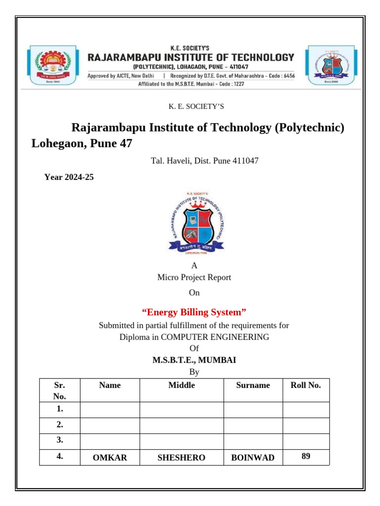 Energy Billing System in Java | PDF