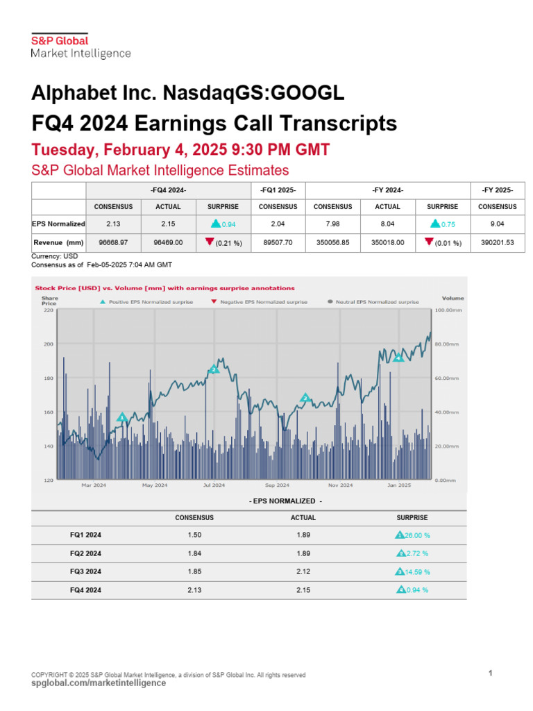 Alphabet Inc. - Earnings Call - 2025-02-04 - English | PDF | Artificial ...
