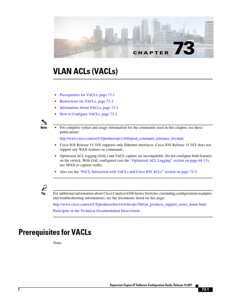 Configuring VLAN Access Control Lists | PDF | Router (Computing ...