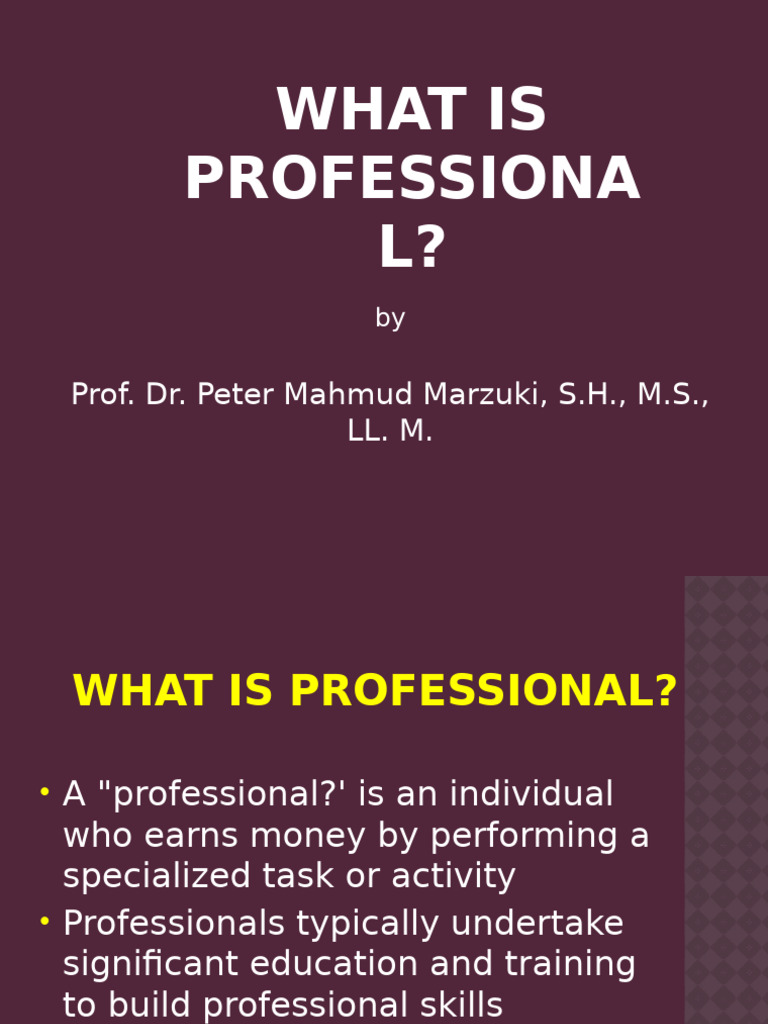 Understanding Professionalism | PDF