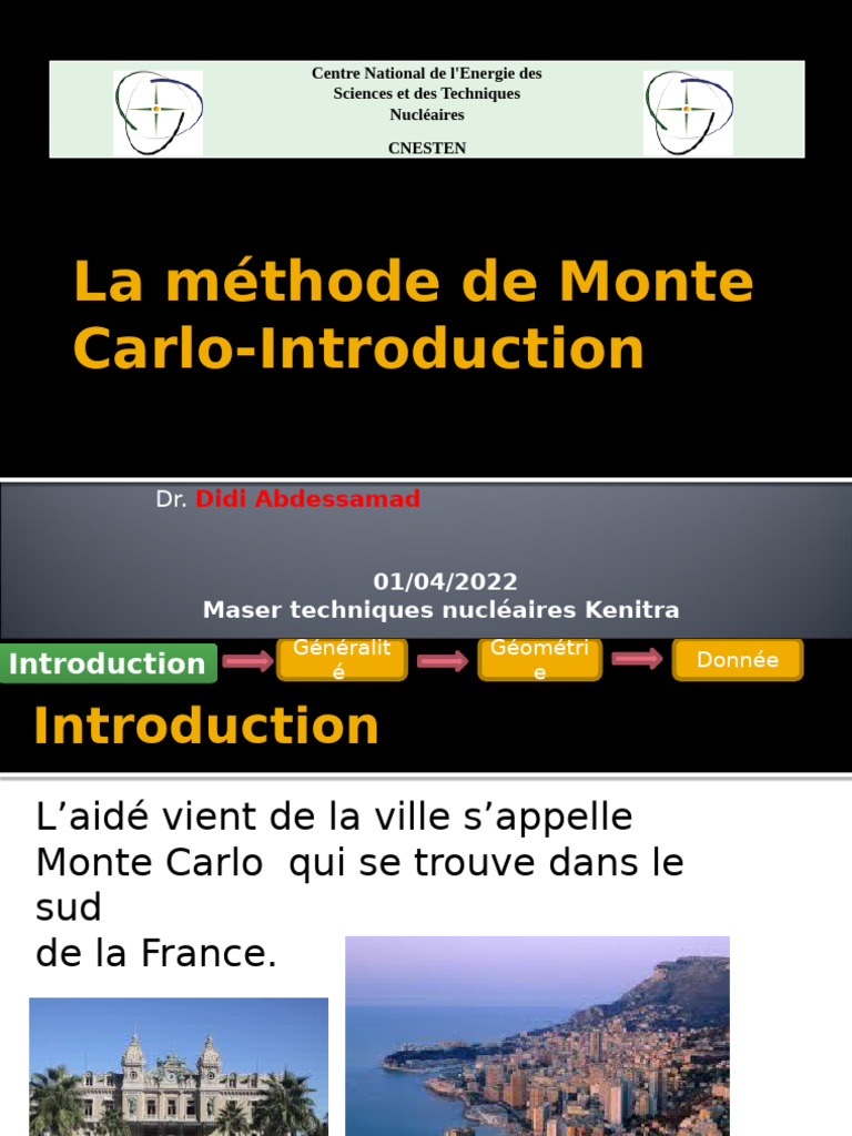 Introduction à la méthode de Monte Carlo | PDF | Méthode de Monte-Carlo ...