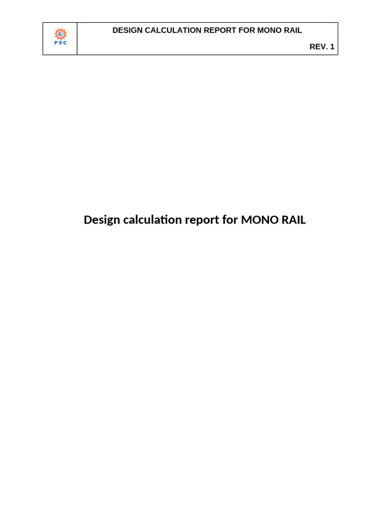 Design Calculation Report For MONO RAIL | PDF