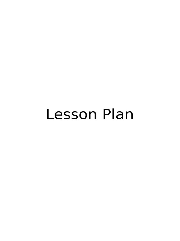 Weekly Lesson Plan For Week 4 | PDF