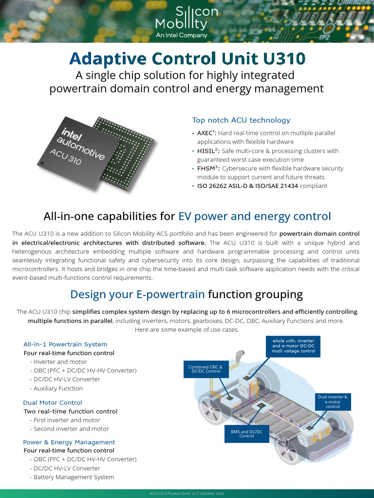 ACU U310: Integrated Powertrain Control | PDF | Power Inverter | Multi ...