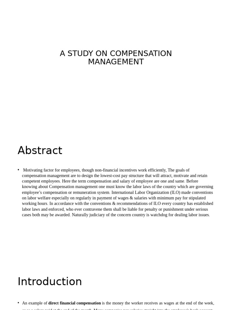 Compensation Management Study Insights | PDF | Employment | Salary
