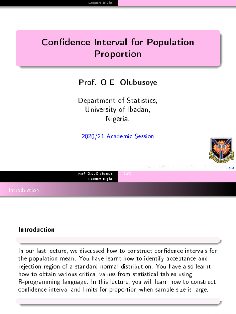 Confidence Intervals for Proportions | PDF | Errors And Residuals ...
