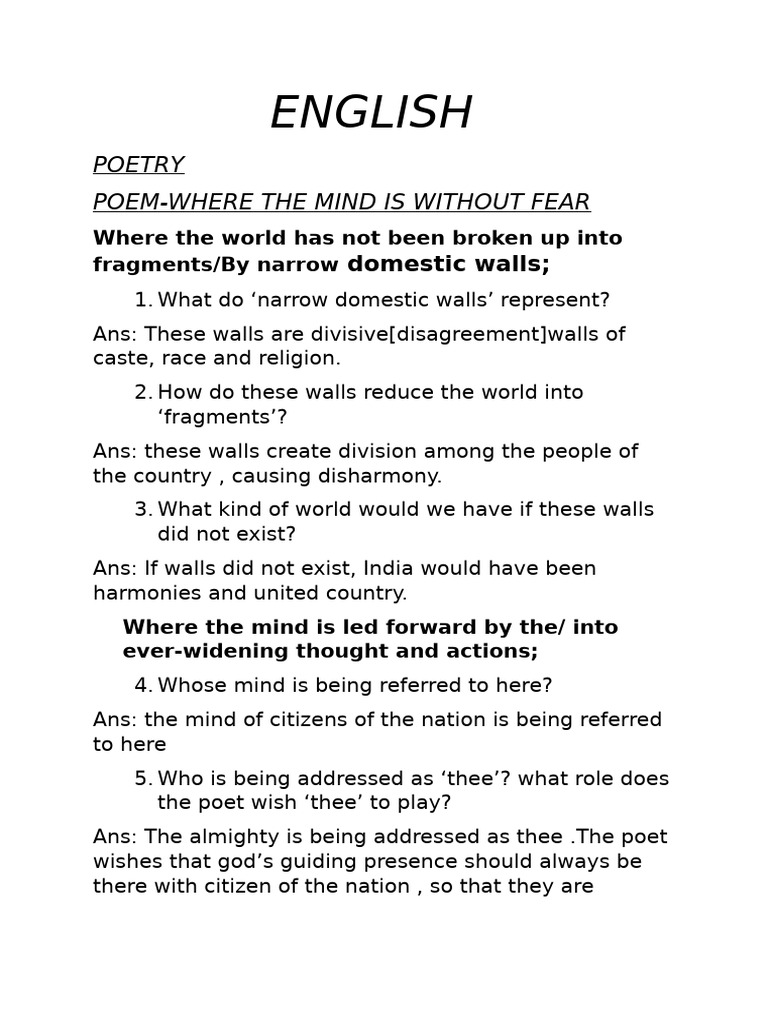 Impact of Divisive Walls in Poetry | PDF