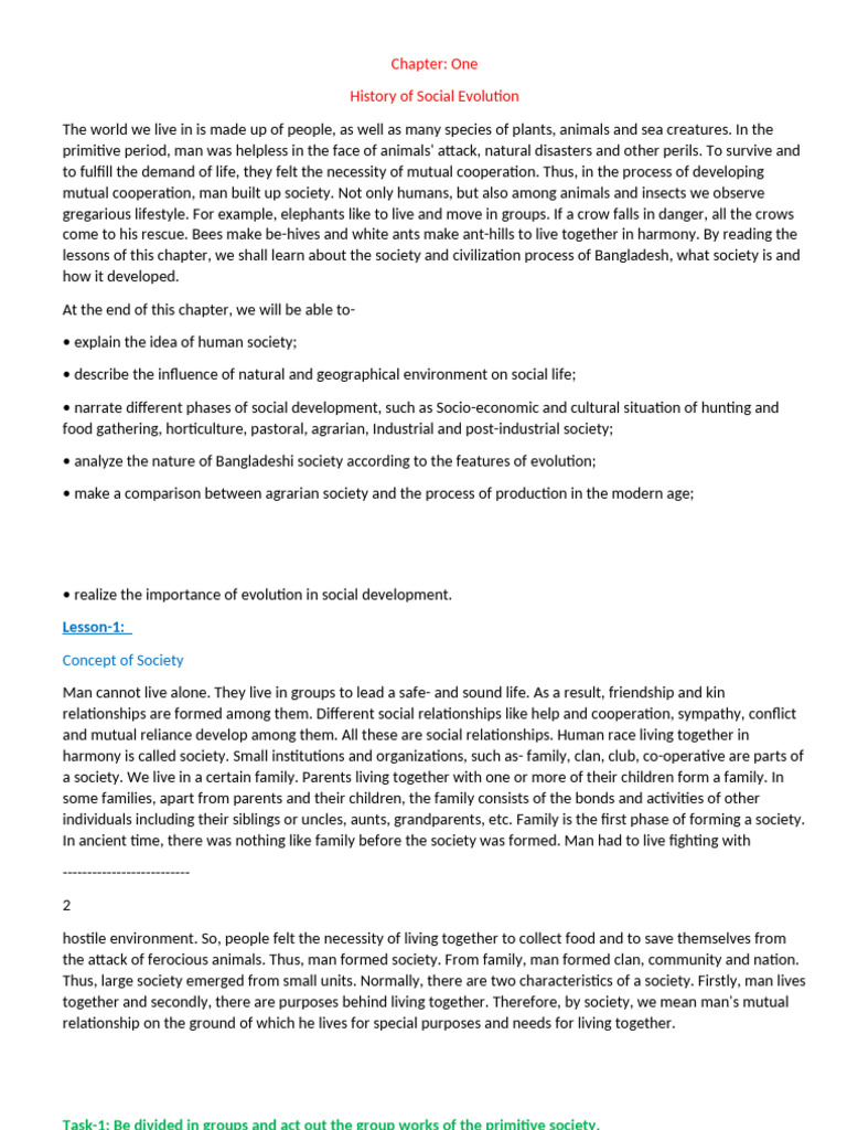 Social Evolution and Society in Bangladesh | PDF | Society | Agriculture