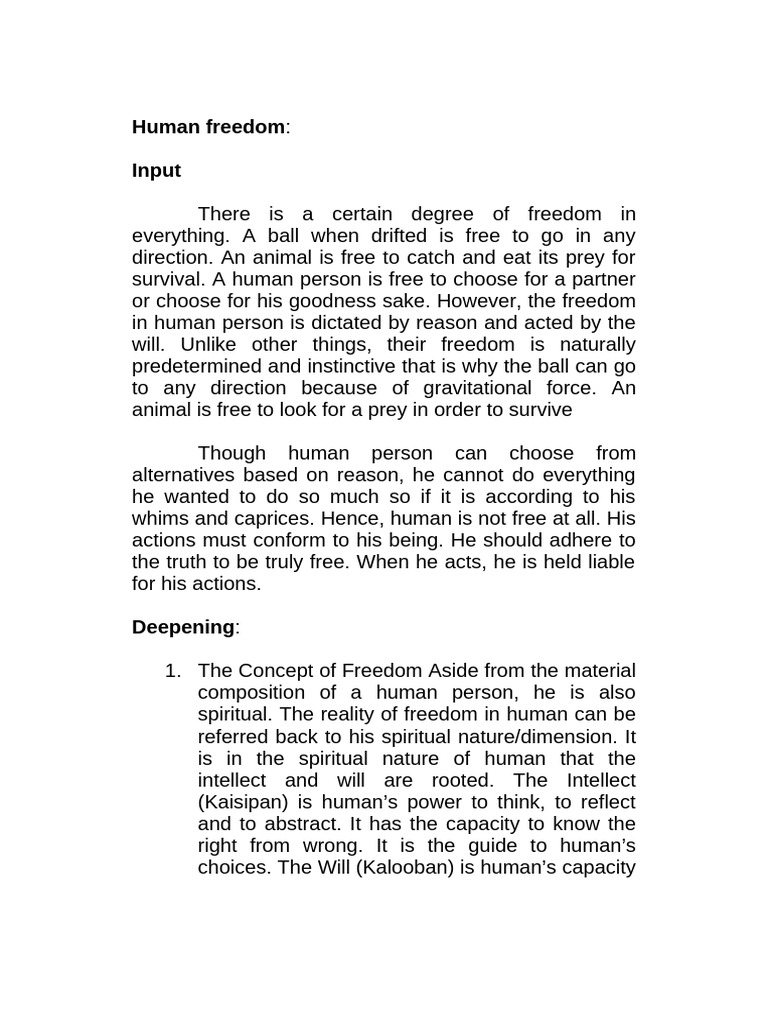 Understanding Human Freedom in Philosophy | PDF | Reason | Determinism
