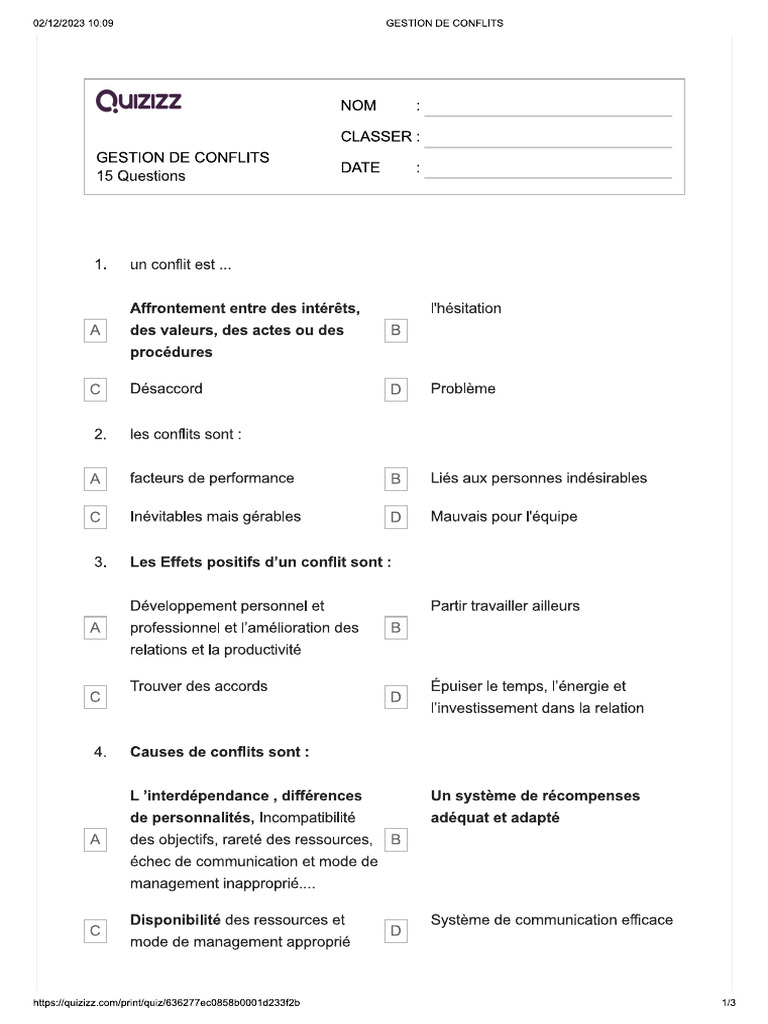 Gestion de Conflits | PDF