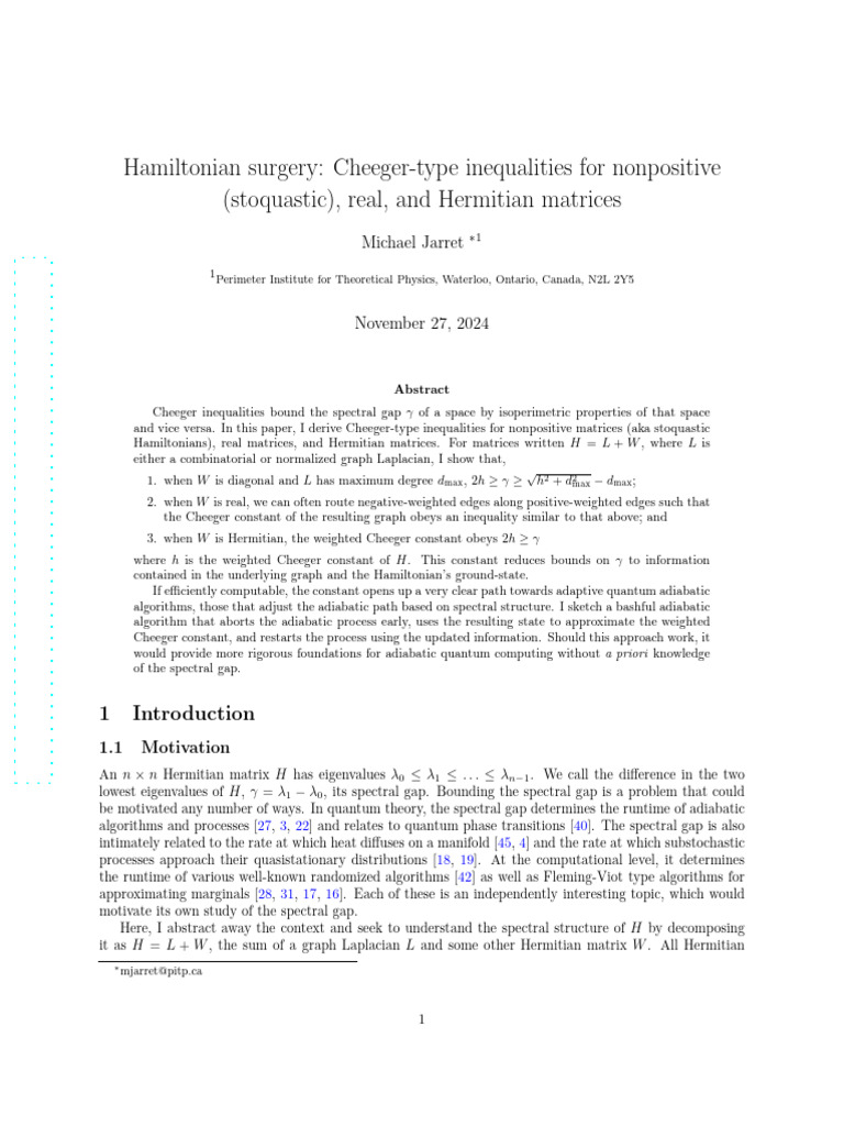 Hamiltonian Surgery Cheeger-Type Inequalities For Nonpositive ...