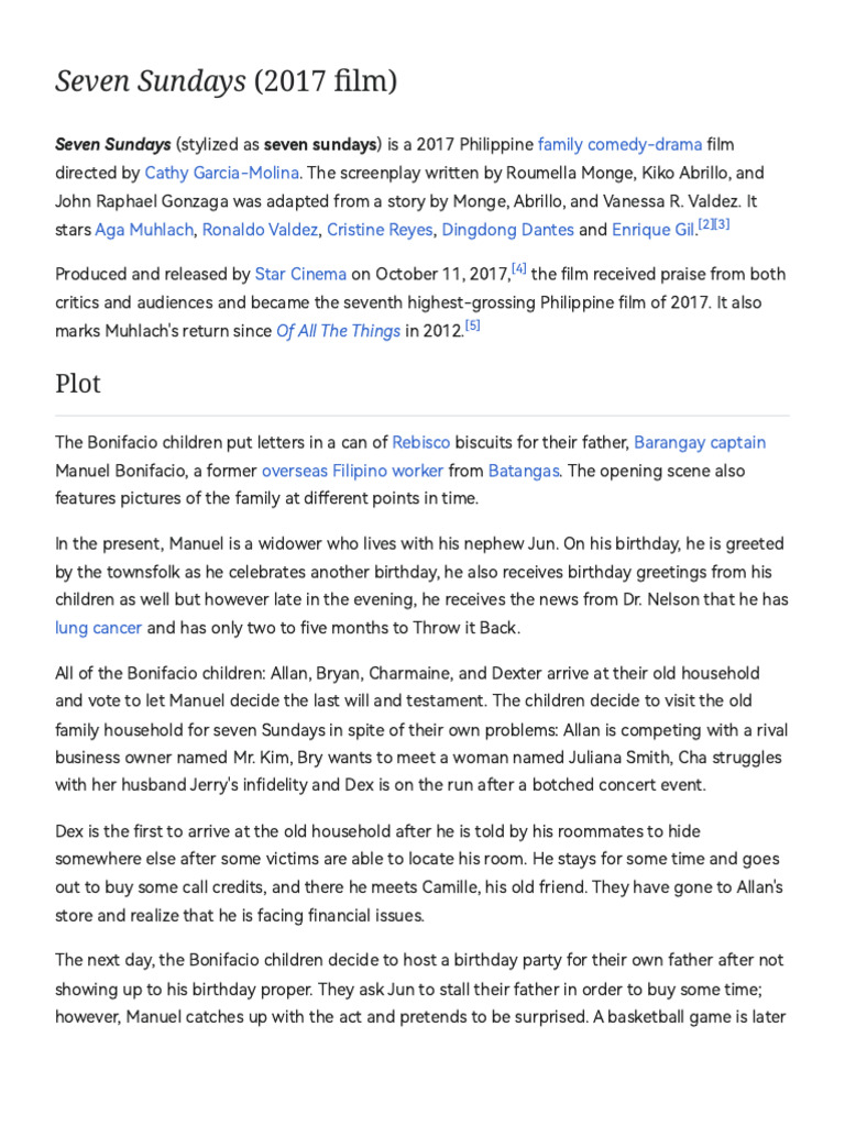 SEVEN SUNDAYS PLOT SUMMARY WIKIPEDIA visual data 7