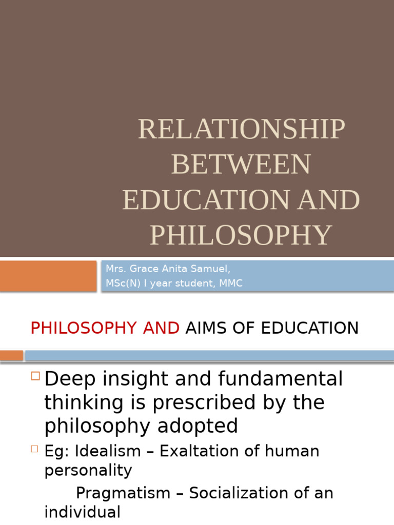 Education and Philosophy Interconnection | PDF