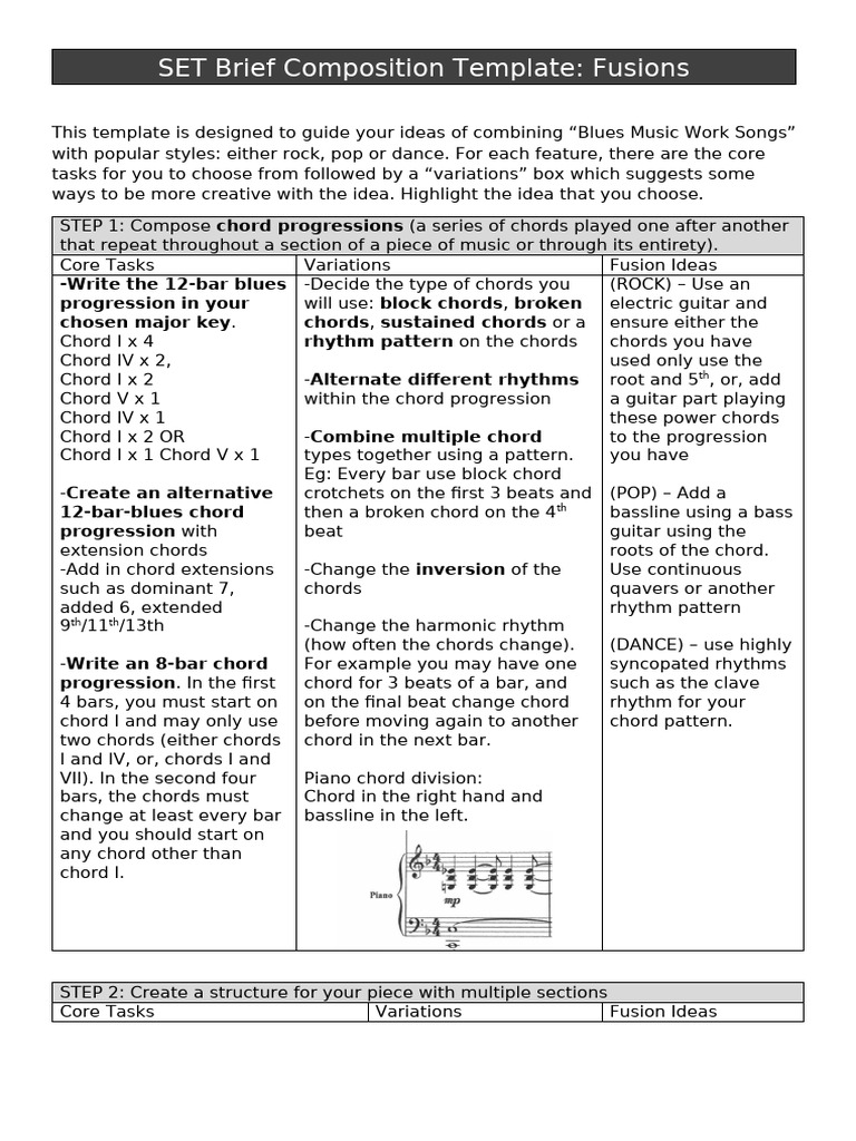 Blues Music Work Songs Fusion Guide | PDF | Song Structure | Chord (Music)