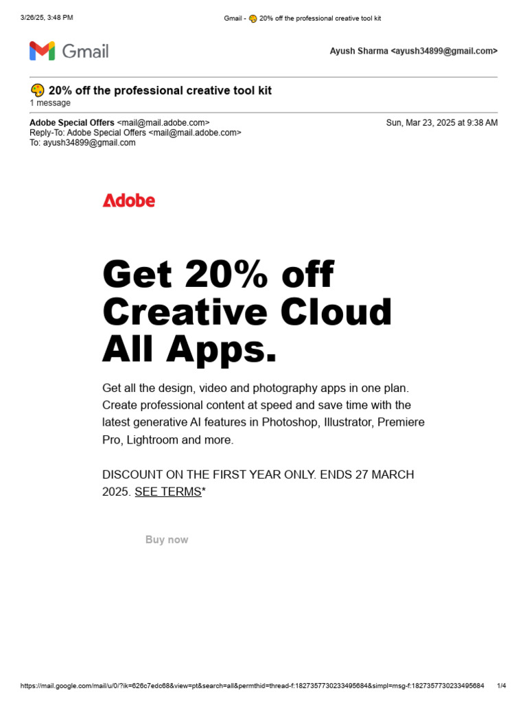 20% Off Adobe Creative Cloud Offer | PDF | Adobe Illustrator | Adobe ...