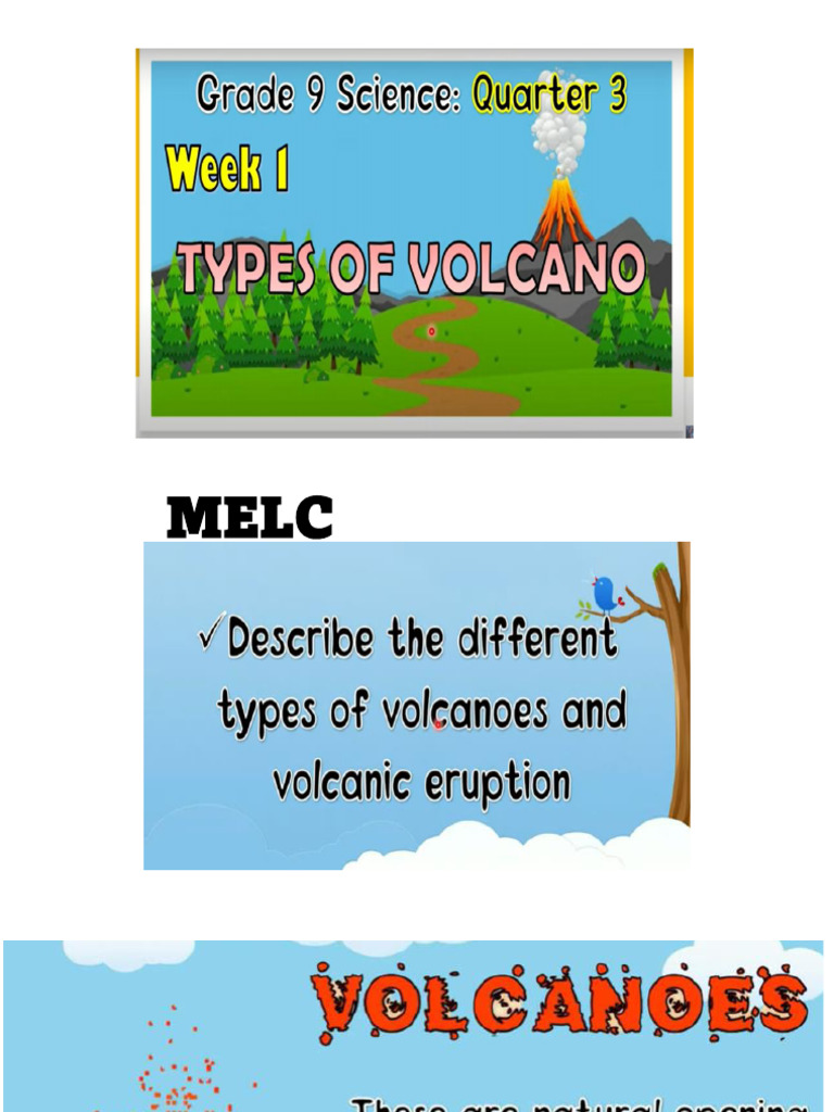 Science Quarter 3 Weeks 1 3 | PDF | Volcano | Types Of Volcanic Eruptions