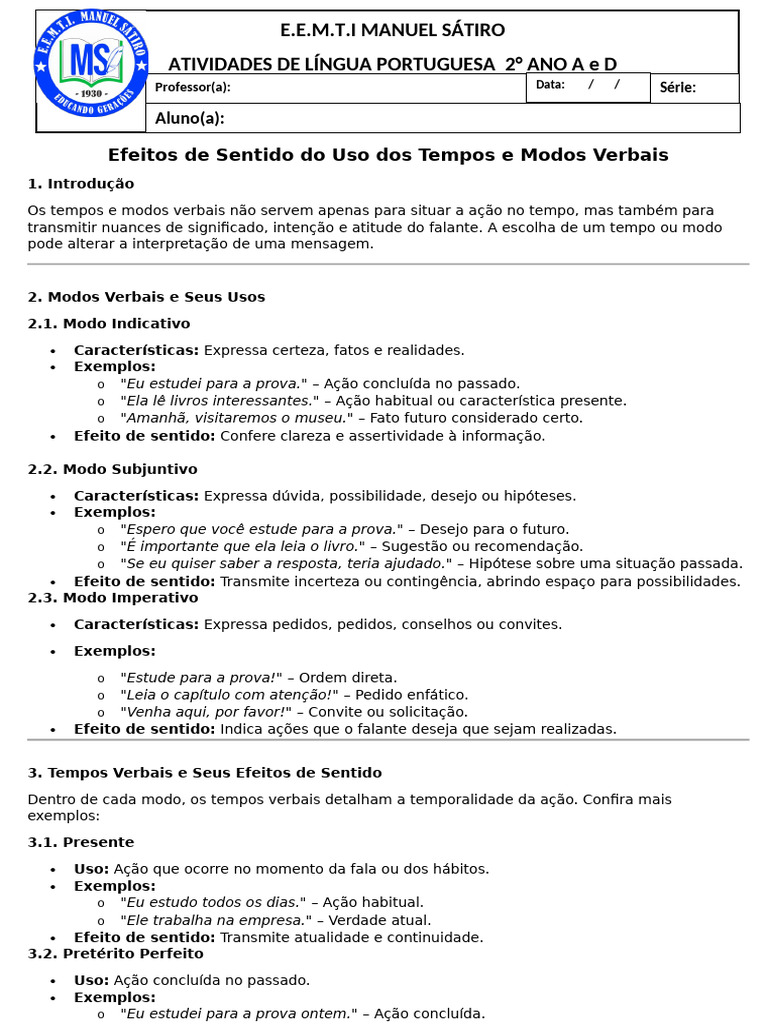 ATIVIDADE REMOTAS DE LINGUA PORTUGUESA 2° ANO A e D 2° SEMANA | PDF ...
