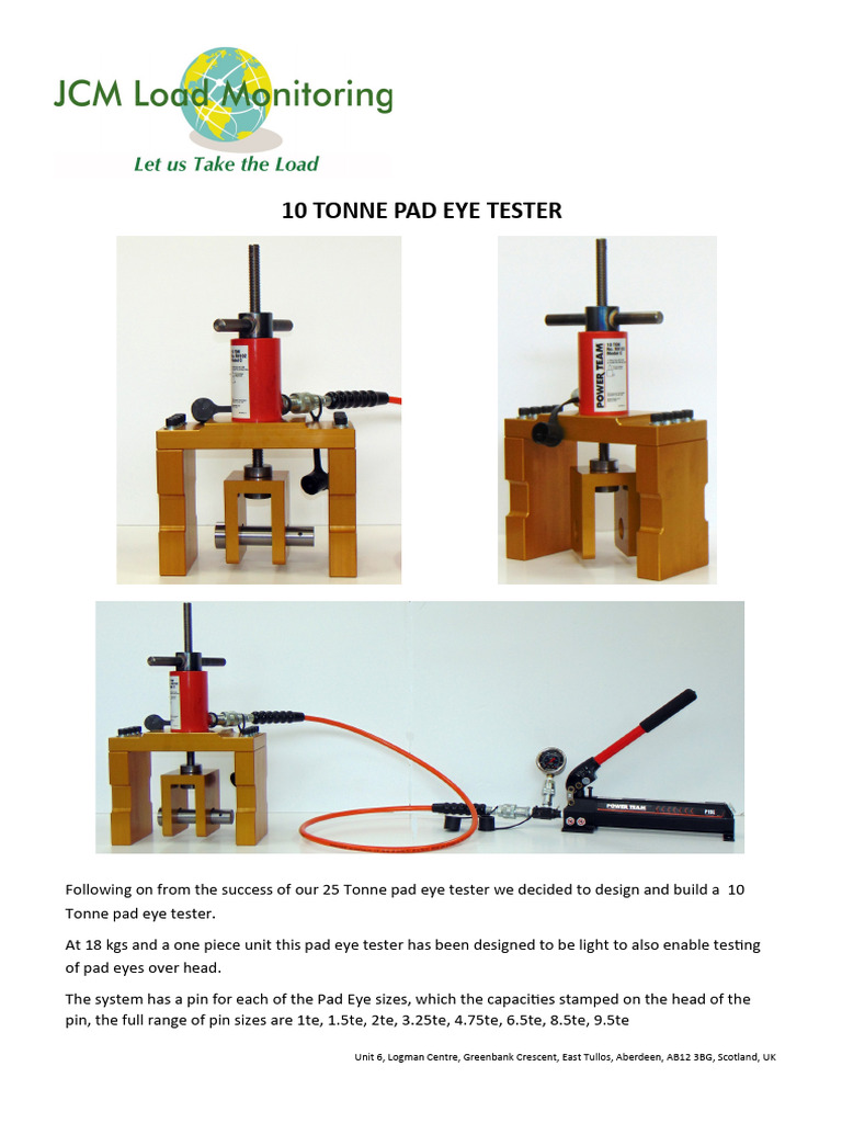 JCM 10 Tonne Pad Eye Tester | PDF
