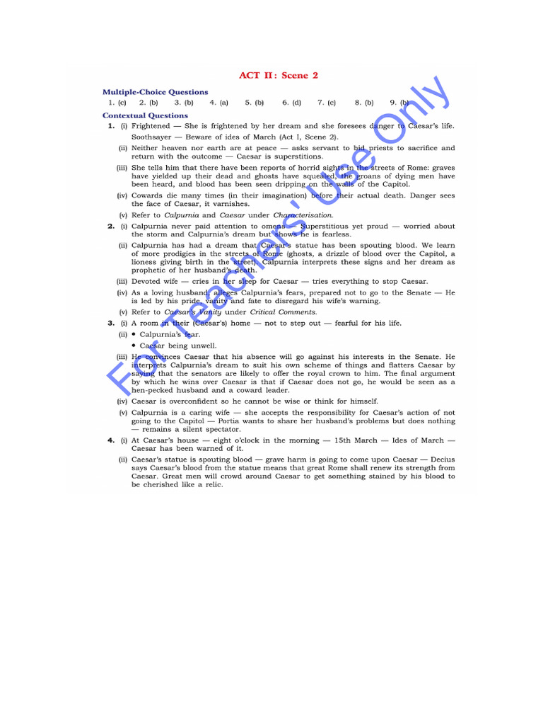 Julius Ceaser Act 2 Scene 2-3-4 | PDF