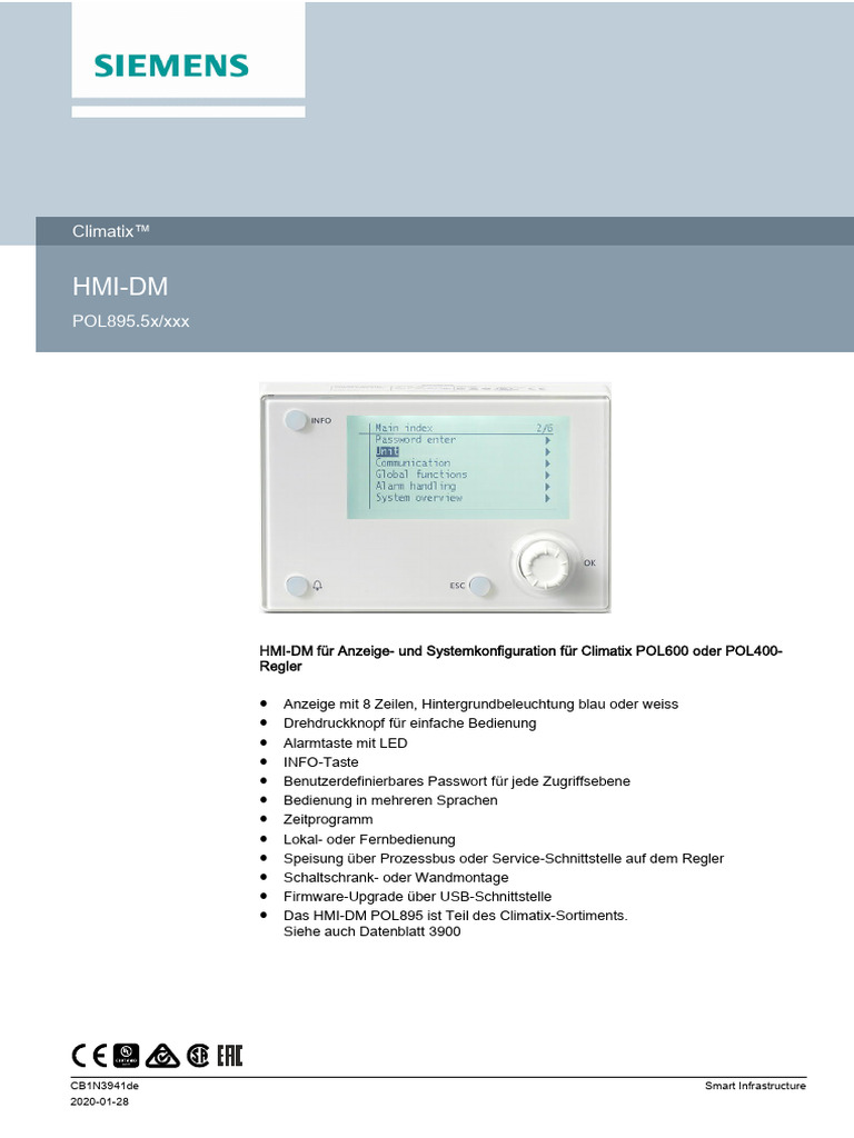 Climatix HMI-DM POL895.5x | PDF