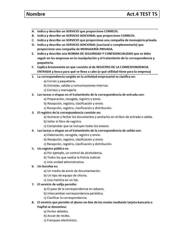 Act 4 T5 | PDF | Correo