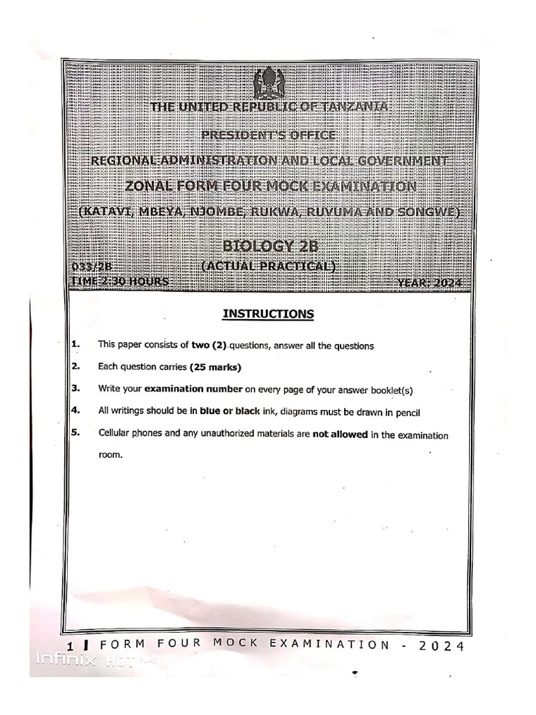 Bios 2B Mock Mbeya 2024 - 240911 - 141102 | PDF