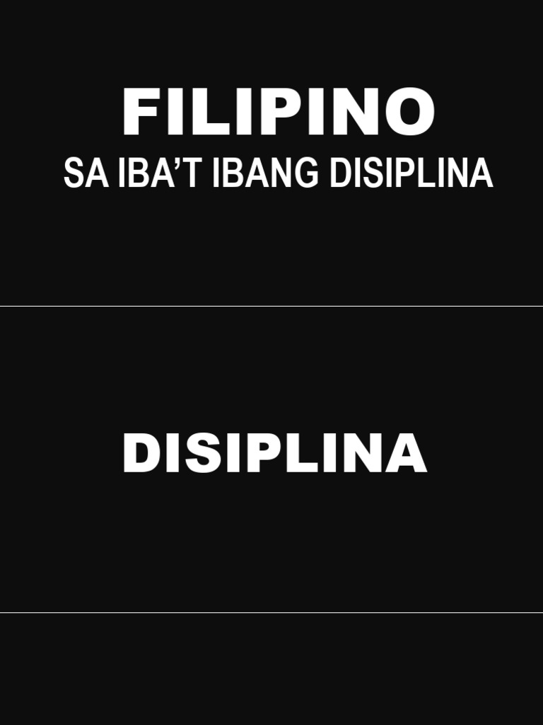 Filipino Sa Ibat Ibang Disiplina | PDF