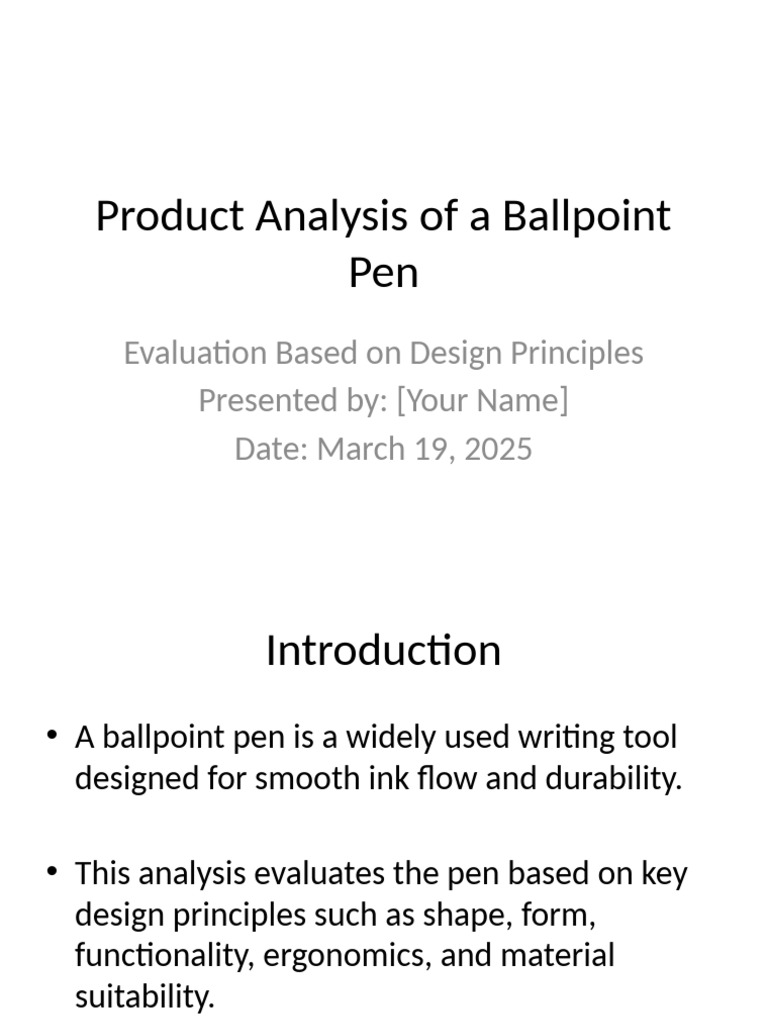 Ballpoint Pen Design Analysis | PDF