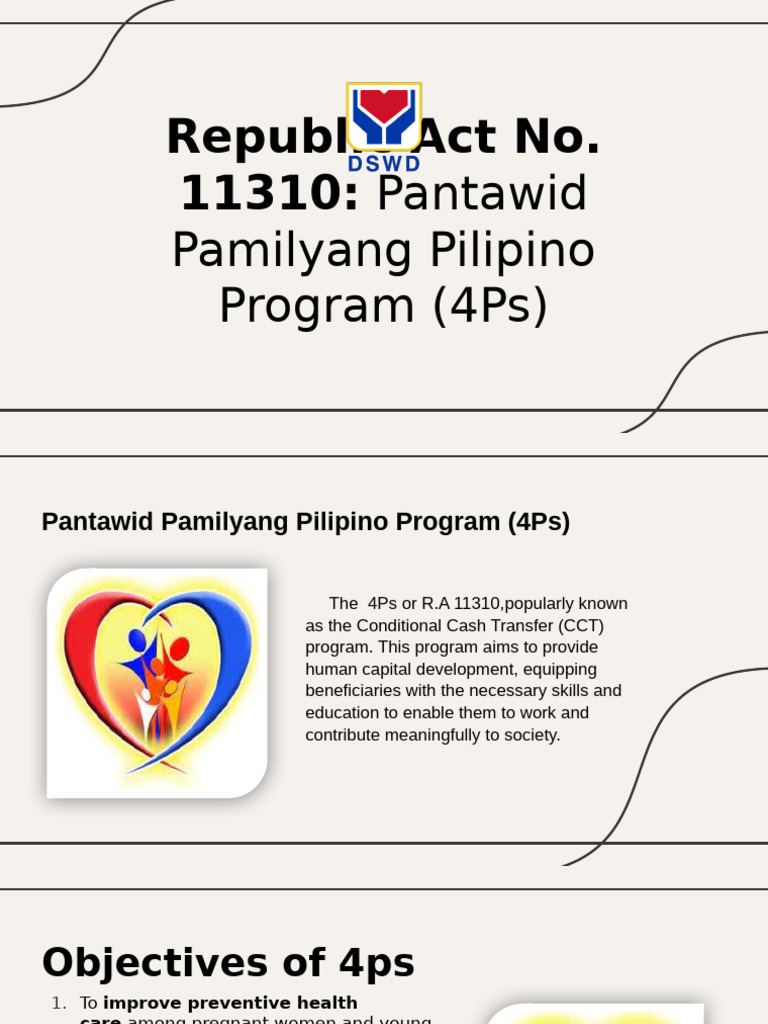 Pantawid Pamilyang Pilipino Program Overview | PDF | Economies | Social ...