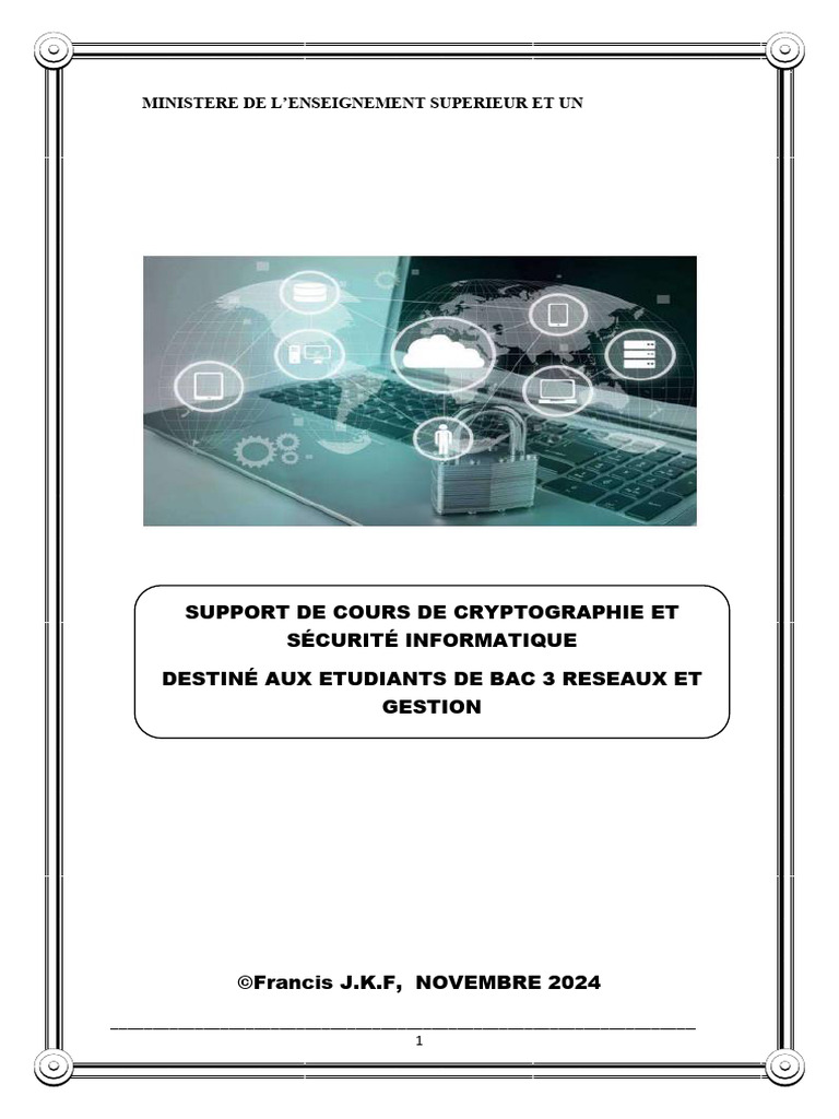 Cours de Cryptographie et Sécurité IT | PDF | Sécurité des systèmes d ...
