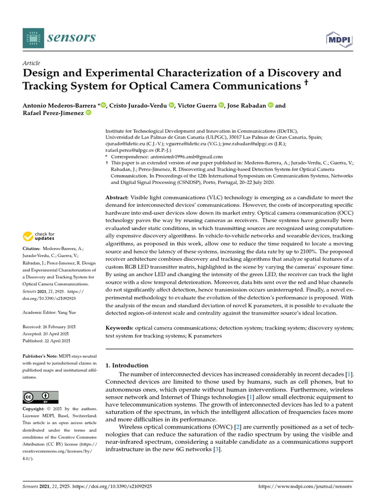 Design and Experimental Characterization of A Discovery and Tracking ...