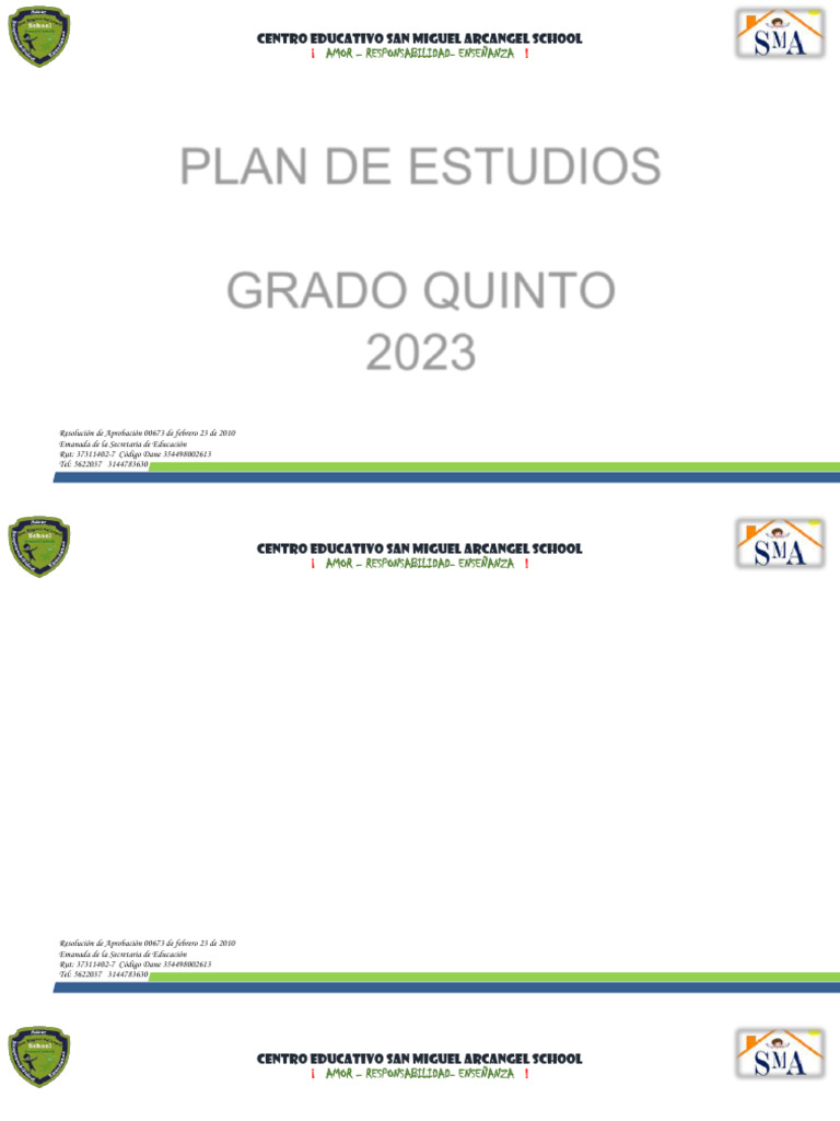 Plan de Estudios Quinto Grado 2023 | PDF | Aprendizaje | Matemáticas