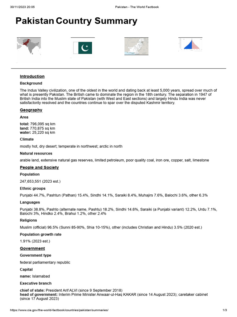 Pakistan - The World Factbook | PDF | Pakistan | Gross Domestic Product