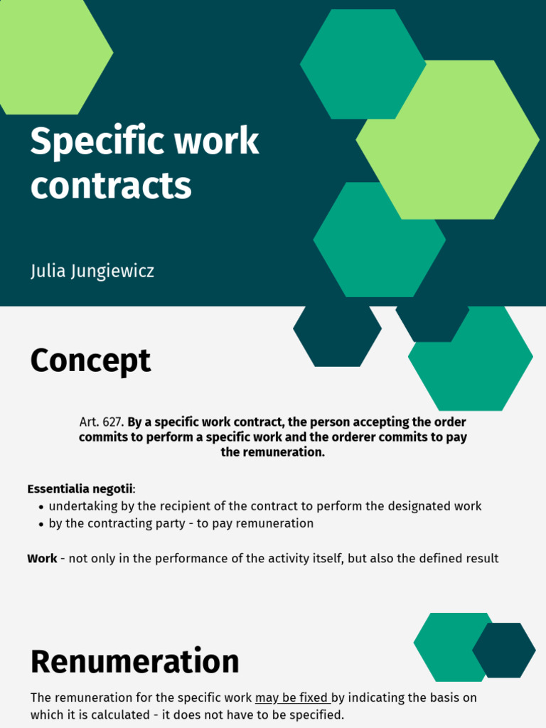 Specific Work Contracts Explained | PDF | Business | Law Of Obligations
