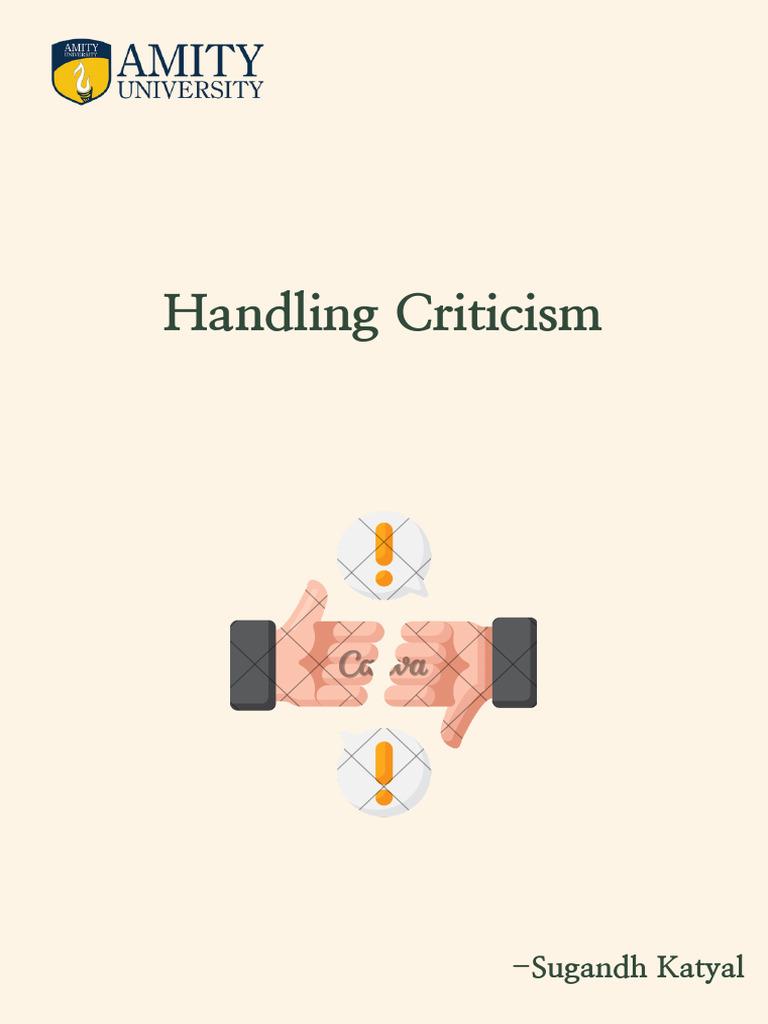 BS207 Module 7 Handling Criticism Activity | PDF